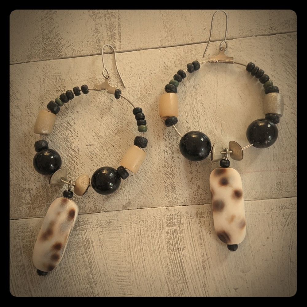 Beaded hoop earrings